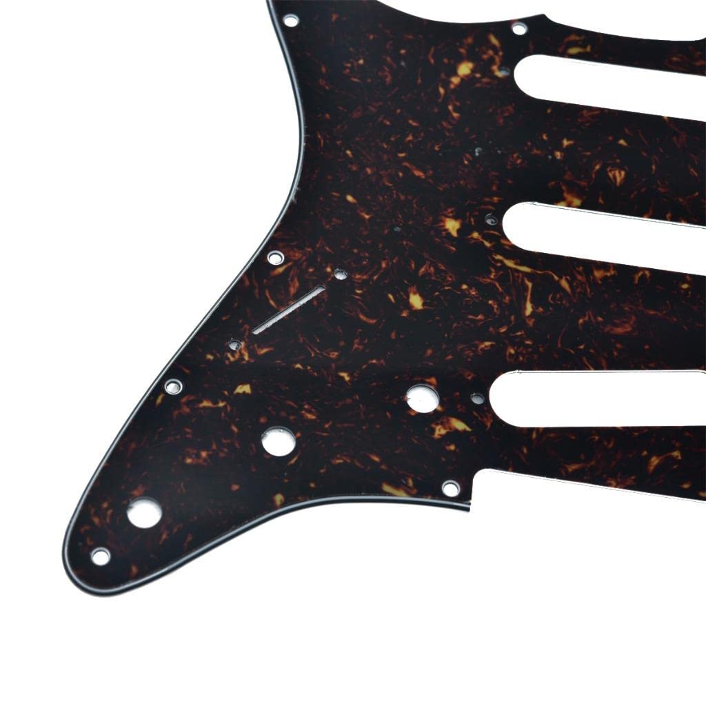 Dopro Lefty ST Strat SSS Pickguard Left Handed Tremolo Trem Cover Back Plate for USA/Mexican FD Dark Tortoise